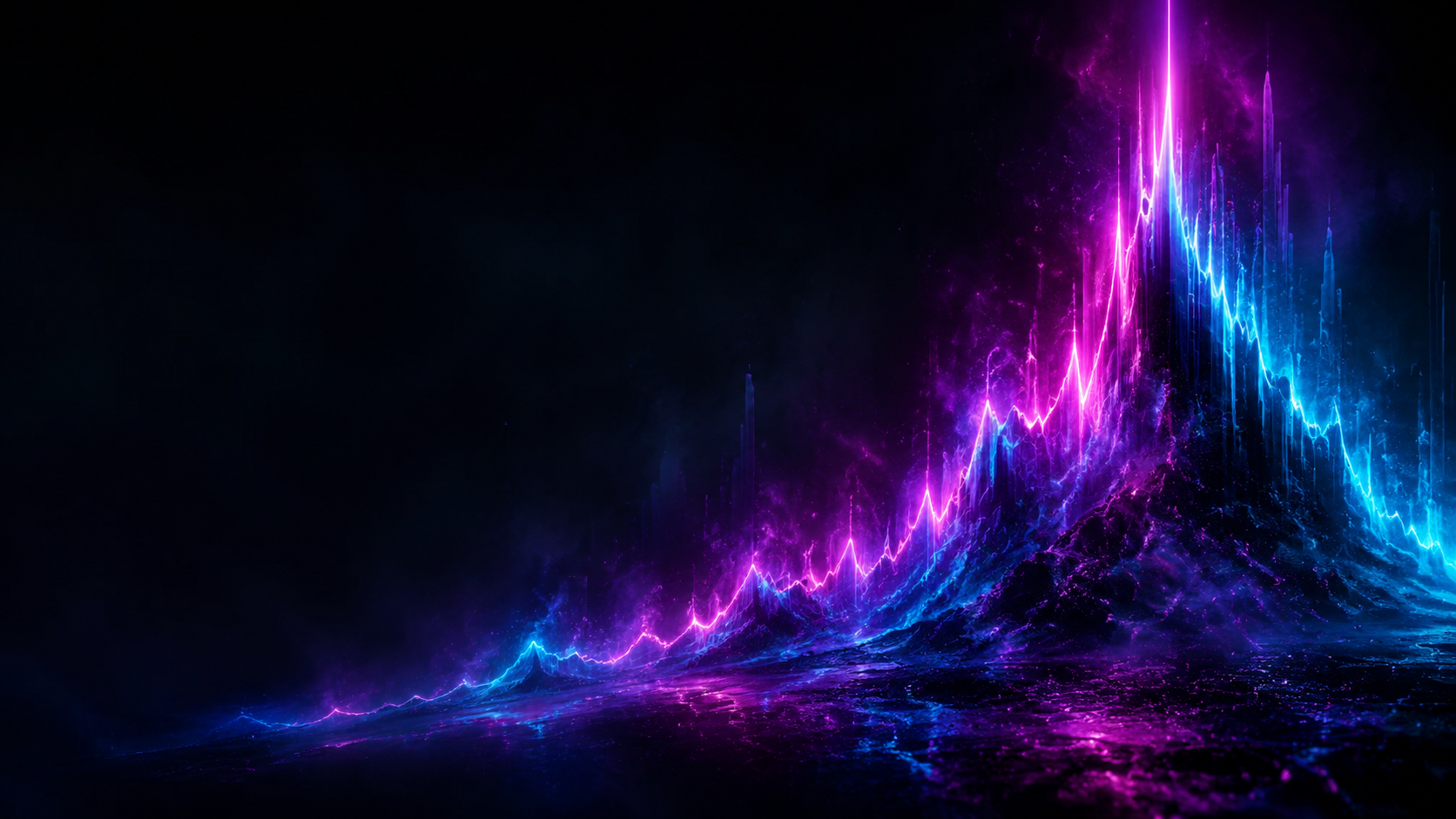 Abstrakte violette und blaue Lichtwellen für StayUpLegend